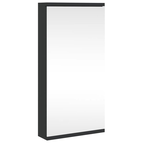 vidaXL Armoire de bain à miroir d'angle noir 30x24x60 cm