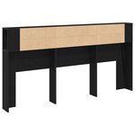 vidaXL Cabinet de Tête de Lit Chêne noir 200 x 18.5 x 102.5 cm
