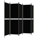 vidaXL Cloison de séparation 5 panneaux Noir 250x180 cm Tissu