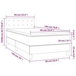 vidaXL Sommier tapissier avec matelas et LED Crème 90x190cm Similicuir