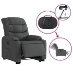vidaXL Fauteuil inclinable électrique gris foncé tissu