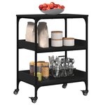 vidaXL Chariot de cuisine noir 60x41x80 5 cm bois d'ingénierie