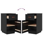 vidaXL Armoire de bureau Noir 40x50x75 cm Bois massif de pin