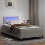 vidaXL Lit à ressorts avec matelas Blanc 120 x 200 cm Simili cuir