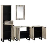 vidaXL Ensemble de mobilier de salle de bain 4 Pièces Marron noyer