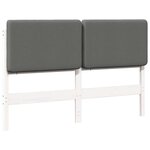 vidaXL Tête de lit capitonnée Blanc et gris clair 120 cm Pin massif