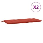 vidaXL Coussins de banc de jardin lot de 2 rouge mélangé tissu