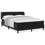 Lit Box Spring vidaXL avec Matelas Noir 140x200 cm Velours
