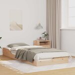 vidaXL Cadre de lit surélevé Marron 90 x 220 cm Bois massif en pin