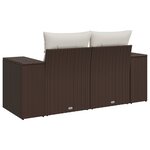 vidaXL Canapé de jardin avec coussins 2 places marron résine tressée