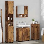 vidaXL Ensemble de mobilier de salle de bain 4 Pièces Bois Ancien