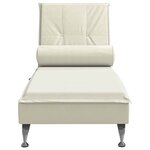 vidaXL Chaise longue de massage avec traversin crème velours