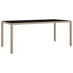 vidaXL Ensemble de bistro de jardin 7 Pièces coussins beige poly rotin