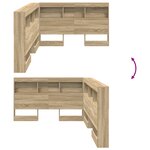 vidaXL Tête de lit de rangement Chêne sonoma 120 cm Bois d'ingénierie