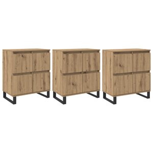 vidaXL Buffet 3 Pièces Chêne artisanal 60 x 35 x 70 cm
