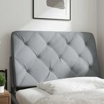 vidaXL Coussin de tête de lit gris clair 90 cm tissu