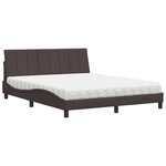 vidaXL Lit avec matelas marron foncé 160x200 cm tissu