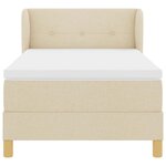 vidaXL Lit à Ressorts avec Matelas Crème 90x200 cm Tissu Crème