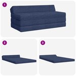 vidaXL Canapé-lit pliable Bleu 120 x 60 x 49 cm Tissu