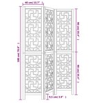 vidaXL Cloison de séparation 3 panneaux marron bois paulownia massif