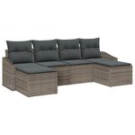 vidaXL Ensemble de canapé de jardin 6 pièces avec coussins gris en rotin synthétique