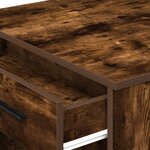 vidaXL Bureau avec tiroir et étagère chêne fumé bois d'ingénierie