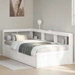 vidaXL Lit bibliothèque sans matelas blanc 100x200 cm bois pin massif