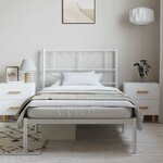 vidaXL Cadre de lit métal sans matelas et tête de lit blanc 100x200 cm