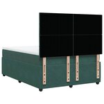 vidaXL Sommier à lattes de lit et matelas Vert foncé 160x200cm Velours