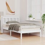 vidaXL Cadre de lit avec tête de lit Blanc 90 x 190 cm Pin massif