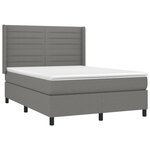vidaXL Sommier à lattes de lit avec matelas Gris foncé 140x190cm Tissu
