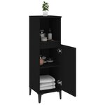 vidaXL Armoire de salle de bain noir 30x30x100 cm bois d'ingénierie