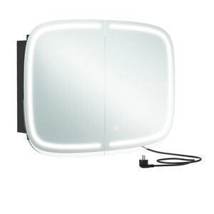 Miroir salle de bain avec éclairage armoire de toilette avec 2 prises ac 2 prises usb 2 étagères réglables coins arrondis 12_0006611