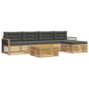 vidaXL Ensemble de canapés d'extérieur 7 pc Blanc et anthracite