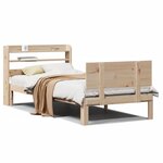 vidaXL Cadre de lit avec tête de lit sans matelas 90x190 cm