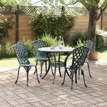 vidaXL Ensemble de salle à manger pour jardin 5 Pièces Vert Aluminium
