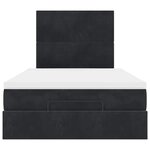 vidaXL Cadre de lit ottoman avec matelas noir 120x190 cm velours