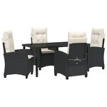 vidaXL Ensemble de jardin de 5 pièces avec coussins - Rattan synthétique noir