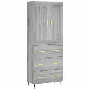 vidaXL Buffet haut Sonoma gris 69 5x34x180 cm Bois d'ingénierie