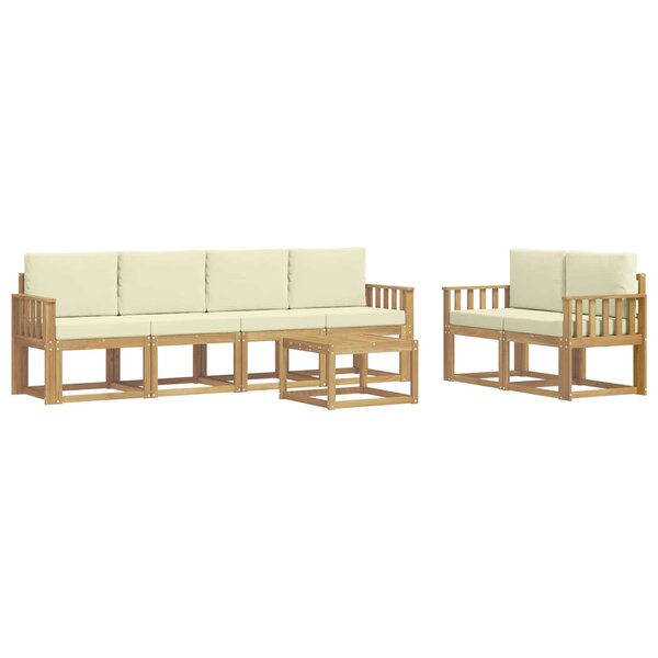 vidaXL Ensemble de canapés d'extérieur 7 pc Blanc et crème