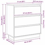 vidaXL Cabinet de chevet avec tiroir Chêne sonoma 71 x 34.5 x 75 cm