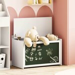 vidaXL Boîte à Jouets Blanc 73 x 33 x 55 cm Bois d'ingénierie