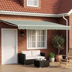 vidaXL Auvent rétractable électrique Vert et blanc 4 × 3 m