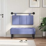 vidaXL Tête de lit suspendue Avec lumière LED Bleu denim Tissu