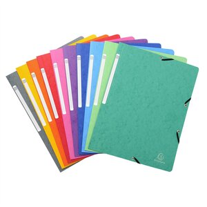 Chemise à élastique sans rabat carte lustrée 400gm2 - A4 - Couleurs aléatoires x 50 EXACOMPTA
