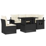 vidaXL Salon de jardin 6 Pièces avec coussins noir résine tressée