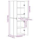 vidaXL Haut Armoire 2 Pièces Chêne noir 70 x 42 5 x 185 cm