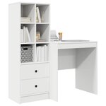vidaXL Bureau avec tiroir 2 Pièces Blanc