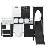 vidaXL Lit mezzanine pour enfants Blanc et Noir 107 x 200 cm Métал
