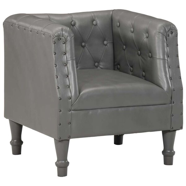 vidaXL Chaise cabriolet gris cuir véritable